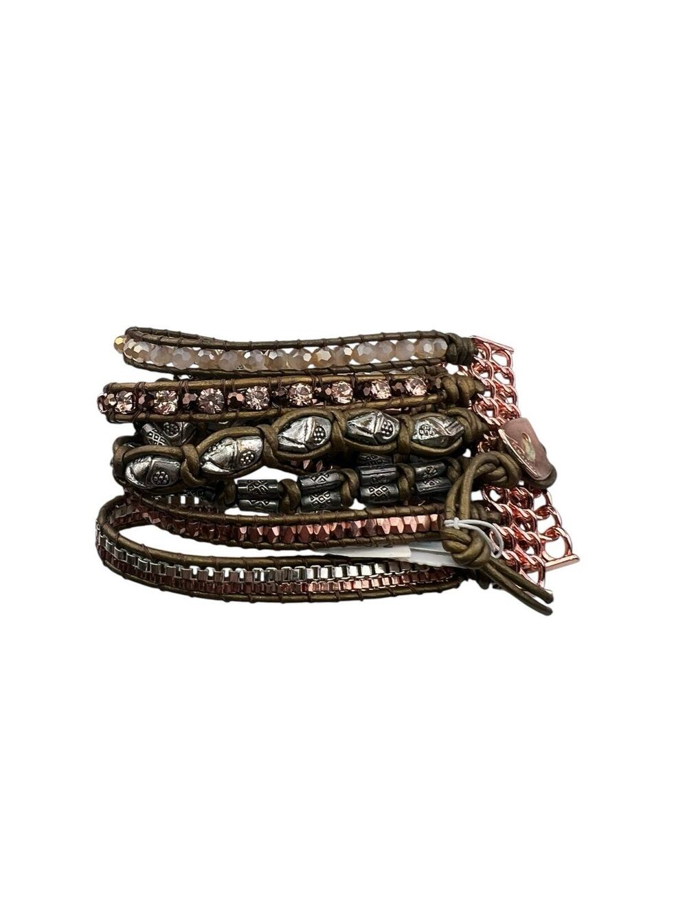 Nakamol Rose Tone Colors 2" Wide Wrap Style Bracelet NWT